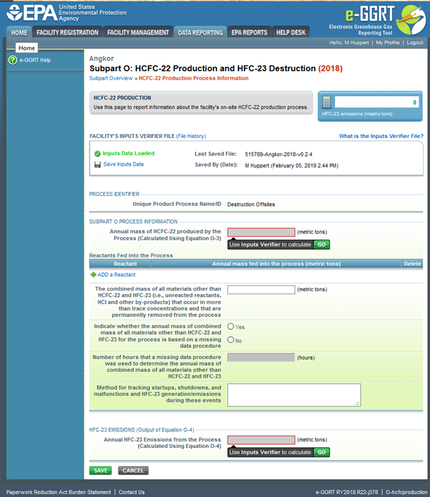 Image of Subpart O: HCFC-22 Production and HFC-23 Destruction webpage.